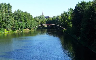 Rohrbrücke über den Lübecker Stadtgraben